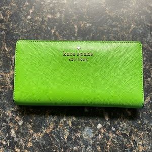 Kate Spade Madison large bifold wallet green